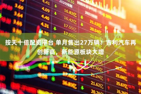 按天十倍配资平台 单月售出27万辆！吉利汽车再创新高，新能源板块大增